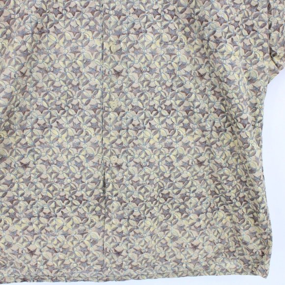 Vintage Burma Bibas Hawaiian Shirt Mens Beige Button Down Collared Size Large L - Picture 4 of 10